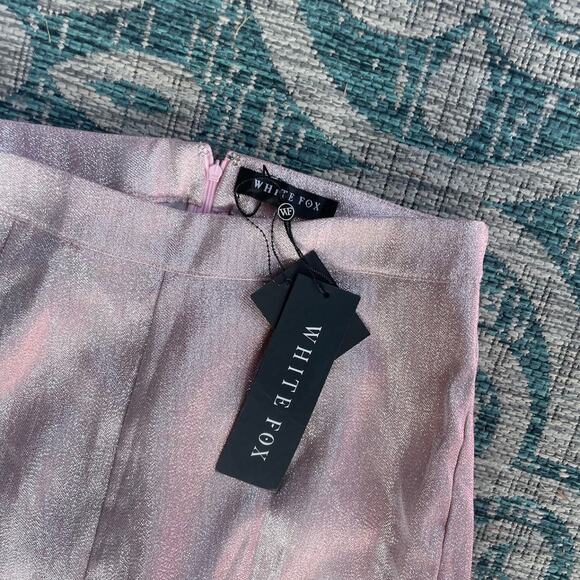 White Fox Boutique Stargazing Pants and All Mine Crop Top Set Baby Pink - Size L - Picture 13 of 16